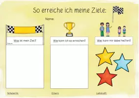 Vorschau - Arbeitsblätter - Bogen zur Dokumentation der Ziele im Lernentwicklungsgespräch - Seite 1