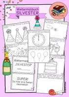 Vorschau - Arbeitsblätter - Weitermalbuch „Silvester“; Neujahr; Lies und male - Deckblatt