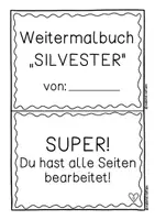 Vorschau - Arbeitsblätter - Weitermalbuch „Silvester“; Neujahr; Lies und male - Seite 2