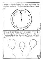 Vorschau - Arbeitsblätter - Weitermalbuch „Silvester“; Neujahr; Lies und male - Seite 3