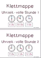 Vorschau - Arbeitsblätter - Klettmappe - Uhrzeit volle Stunden - Uhrzeiten zuordnen - Seite 3