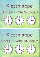 Vorschau - Arbeitsblätter - Klettmappe - Uhrzeit volle Stunden - Uhren zuordnen - Seite 2