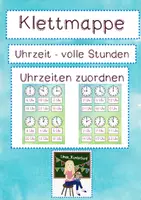 Vorschau - Arbeitsblätter - Klettmappe - Uhrzeit volle Stunden - Tag- und Nachtzeiten zuordnen - Deckblatt