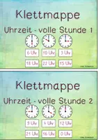 Vorschau - Arbeitsblätter - Klettmappe - Uhrzeit volle Stunden - Tag- und Nachtzeiten zuordnen - Seite 2