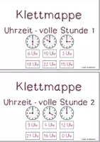 Vorschau - Arbeitsblätter - Klettmappe - Uhrzeit volle Stunden - Tag- und Nachtzeiten zuordnen - Seite 3