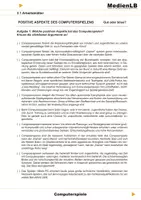 Vorschau - Arbeitsblätter - Computerspiele - Arbeitsblätter mit Lösungen - Deckblatt