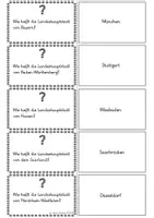 Vorschau - Aufgabenkarten - Bundesländer: 45 Frage-Karten und 18 kurze Info-Texte (Landeshauptstädte, Deutschland) - Seite 1