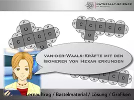 Vorschau - Arbeitsblätter - Van-der-Waals-Kräfte mit den Isomeren von Hexan erkunden - Deckblatt