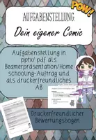 Vorschau - Arbeitsblätter - Dein eigener Comic- Aufgabe und Bewertung - HOMESCHOOLING - Deckblatt