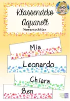 Vorschau - Anderer Materialtyp - Namensschilder aquarell editierbar - Deckblatt