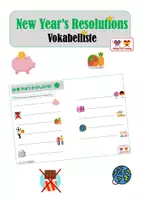 Vorschau - Arbeitsblätter - New Year's Resolutions - Vokabelliste - Deckblatt