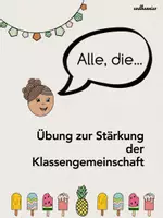 Vorschau - Spiele - Alle, die ... Übung zur Stärkung der Klassengemeinschaft #edukiknaller2021 - Deckblatt