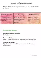 Vorschau - Arbeitsblätter - Umgang mit Textschwierigkeiten (differenziert) - Seite 1