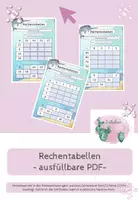 Vorschau - Arbeitsblätter - ausfüllbare PDF - Rechentabellen - Deckblatt