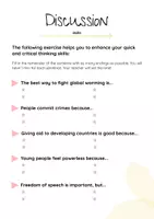 Vorschau - Arbeitsblätter - Training Discussion Skills - Quick Thinking - Deckblatt