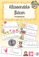 Vorschau - Poster - Klassenraum Deko Bären - Stundenplan - Deckblatt