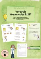 Vorschau - Arbeitsblätter - Experiment Wasser "Warm oder kalt?" (mit Protokoll) - Deckblatt