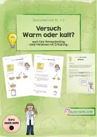 Vorschau - Arbeitsblätter - Experiment "Warm oder kalt?" (ohne Protokoll) - Deckblatt