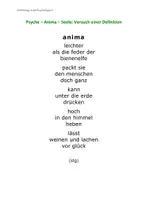 Vorschau - Arbeitsblätter - Psyche - Wie sie sich begreifen und definieren lässt - Deckblatt