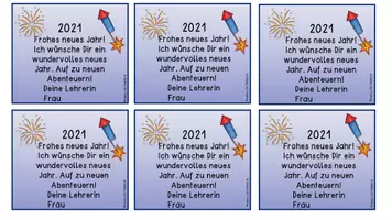 Vorschau - Bildkarten - Classroom management Neujahrsgruß 2021 - Seite 1