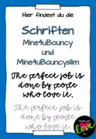 Vorschau - selbst erstellte Schriftarten - Schrift: Mine4uBouncy - Deckblatt