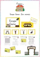 Vorschau - Arbeitsblätter - Zoo animals: Escape Game / Escape Room & Suchsel - Englisch - Kl. 4 - Deckblatt
