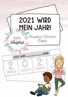 Vorschau - Arbeitsblätter - Silvester Klappi 2021 - Neujahr - Vorsätze - Wünsche - Ferieneinstieg - Das wird mein Jahr! - Deckblatt