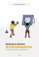 Vorschau - Stationenlernen - Werfen & Fangen: 36 Stationen für den Sportunterricht (Partner- & Einzel-Übungen) - Deckblatt