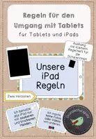 Vorschau - Arbeitsblätter - Regeln zum Umgang mit dem iPad / Tablet (Medien) - Deckblatt