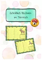 Vorschau - Aufgabenkarten - Rechnen im Tierreich - Übungskartei zu den schriftlichen Rechenverfahren - Deckblatt