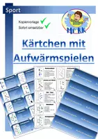 Vorschau - Spiele - Karten mit 20 Aufwärmspielen Sportunterricht Lehrplan Plus - Deckblatt