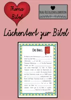 Vorschau - Arbeitsblätter - Lückentext zum Thema Bibel - Deckblatt