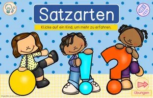 Vorschau - Stationenlernen - Satzarten üben - Interaktive PDF - Seite 1