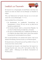 Vorschau - Arbeitsblätter - Leseblatt FEUERWEHR - Seite 1
