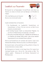 Vorschau - Arbeitsblätter - Leseblatt FEUERWEHR - Seite 2