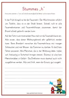 Vorschau - Arbeitsblätter - Stummes h FEUERWEHR - Seite 1