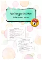 Vorschau - Arbeitsblätter - Rechengeschichten im Zahlenraum 10.000 - Sachaufgaben / Textaufgaben - Deckblatt