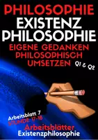 Vorschau - Arbeitsblätter - Eigene Gedanken philosophisch umsetzen (Existenzphilosophie AB 7) - Deckblatt