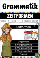 Vorschau - Arbeitsblätter - ZEITFORMEN - Flipbook (Präsens, Präteritum, Perfekt, Plusquamperfekt, Futur) - Deckblatt