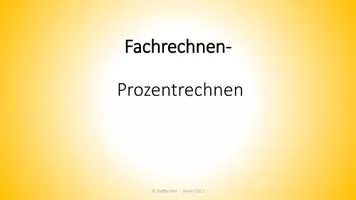 Vorschau - Stundenentwürfe - Berufsbezogenes Rechnen - Prozentrechnen - Deckblatt