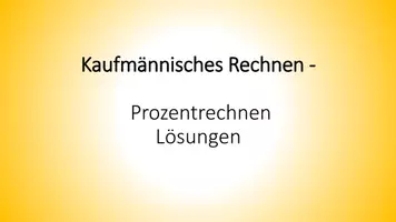 Vorschau - Stundenentwürfe - Berufsbezogenes Rechnen - Prozentrechnen Lösungen - Deckblatt