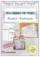 Vorschau - Arbeitsblätter - Describing Pictures - Phrases and Bookmark - Deckblatt