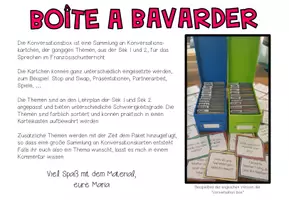 Vorschau - Aufgabenkarten - BOÎTE À BAVARDER (Konversationskarten für den Französischunterricht) mehr als 30 Themen - Seite 1