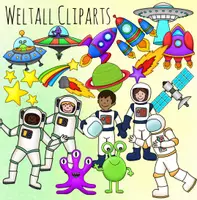 Vorschau - selbst erstellte Cliparts/Grafiken - Astronauten, Weltall und Planeten Cliparts - Deckblatt