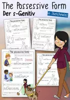 Vorschau - Arbeitsblätter - The Possessive Form / s-Genitiv - Grammatik in Sketchnotes - Deckblatt