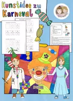 Vorschau - Stundenentwürfe - Kunst Karneval Fasching, Kunst Grundschule, Karneval, fertige Kunststunde - Deckblatt