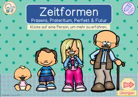 Vorschau - Unterrichtsreihen - Zeitformen üben - interaktive PDF - Seite 1