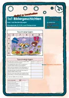 Vorschau - Arbeitsblätter - 1x1 digitale+analoge Lese- und Rechenübungen mit Bildergeschichten(1) - Deckblatt