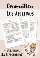 Vorschau - Arbeitsblätter - adjetivos + Wortschatz adjetivos de personalidad - Deckblatt