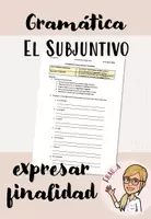 Vorschau - Arbeitsblätter - el subjuntivo III: expresar finalidad - Deckblatt